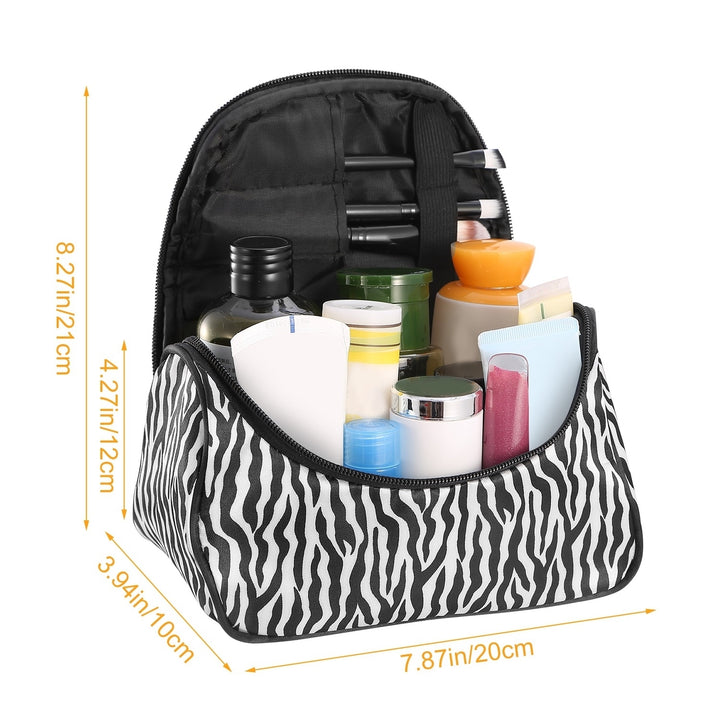 Travel Makeup Bag Portable Cosmetic Organizer with Cosmetic Mirror Waterproof Toiletry Wash Bag for Women Image 2