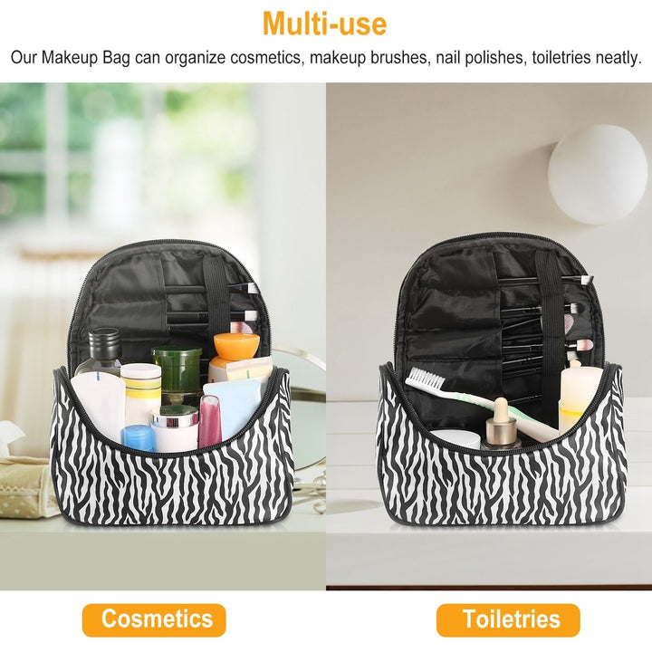 Travel Makeup Bag Portable Cosmetic Organizer with Cosmetic Mirror Waterproof Toiletry Wash Bag for Women Image 4
