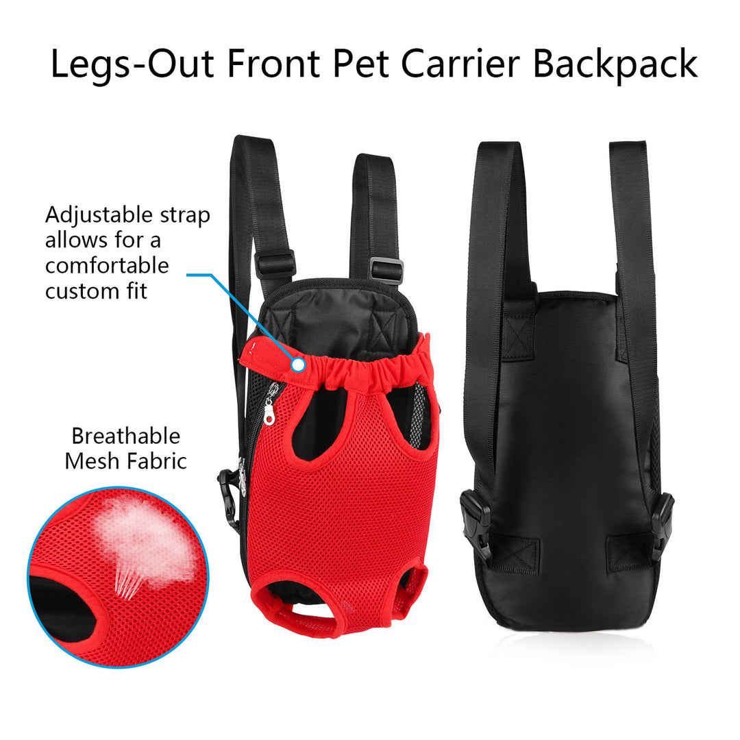 Dog Carrier Backpack Legs Out Front Pet Backpack Carrier Travel Bag Adjustable Shoulder Straps Image 3