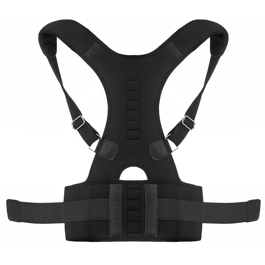 Unisex Magnetic Back Posture Corrector Adjustable Support Belt S/M/L/XL Neoprene Image 1