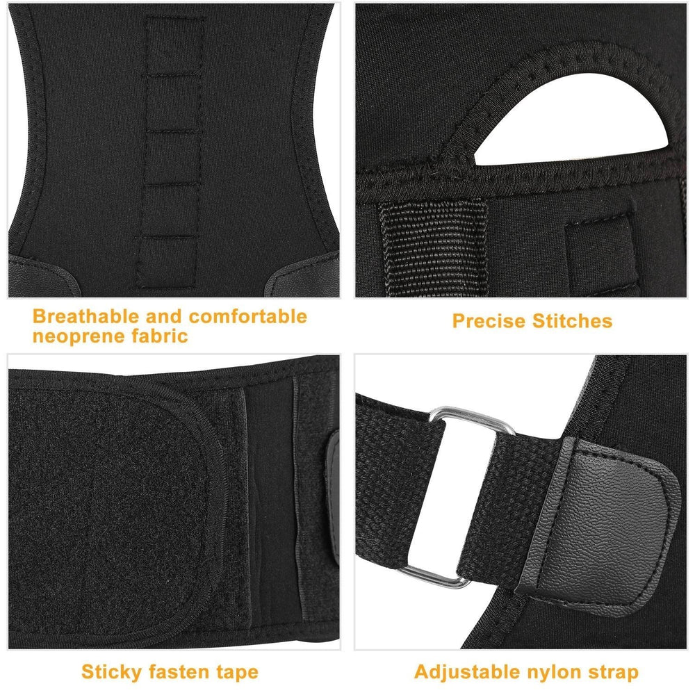 Unisex Magnetic Back Posture Corrector Adjustable Support Belt S/M/L/XL Neoprene Image 2