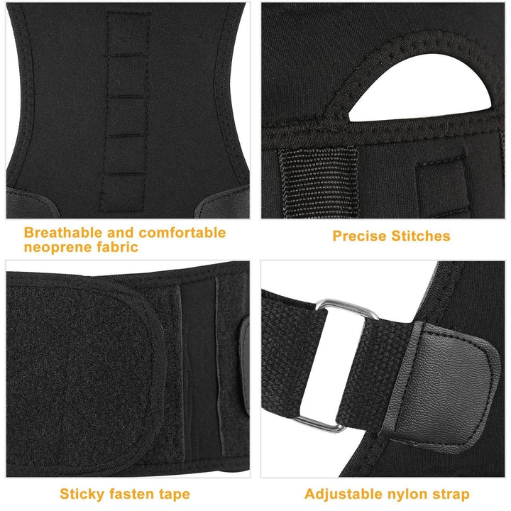 Unisex Magnetic Back Posture Corrector Adjustable Support Belt S/M/L/XL Neoprene Image 2