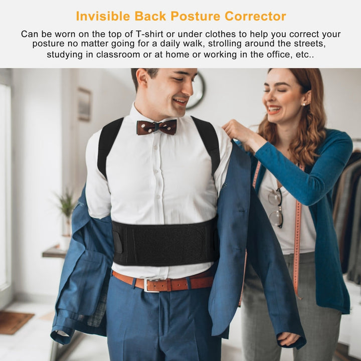 Unisex Magnetic Back Posture Corrector Adjustable Support Belt S/M/L/XL Neoprene Image 6