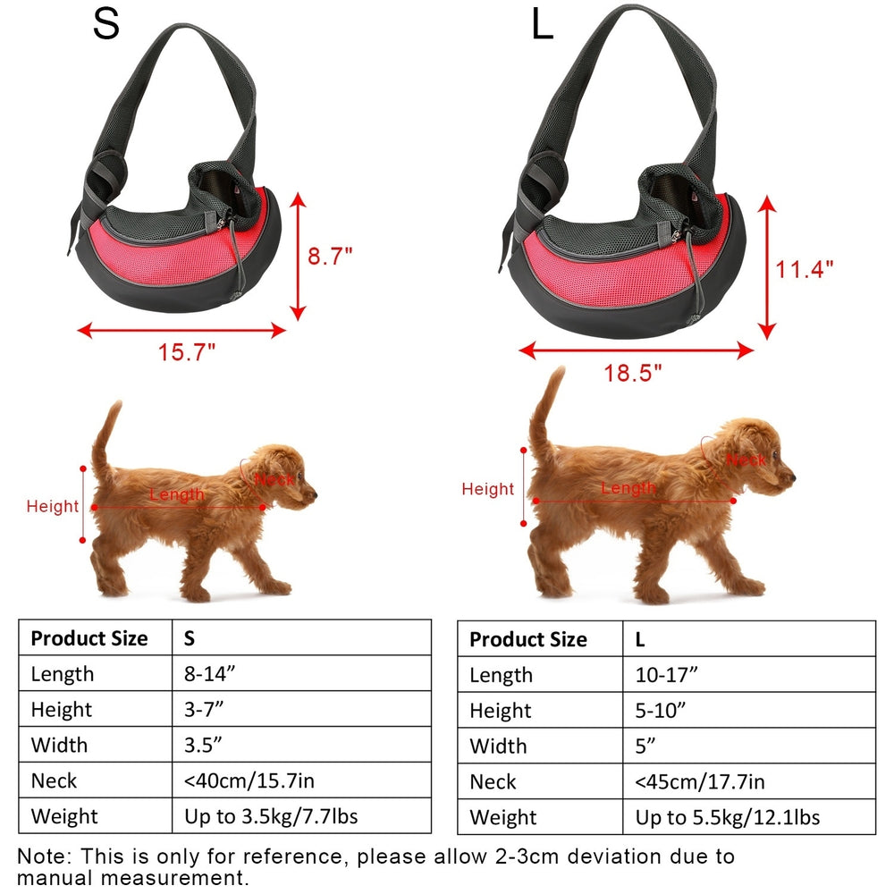 Pet Carrier for Dogs Cats Hand Free Sling Adjustable Padded Strap Tote Bag Breathable Shoulder Bag Image 2