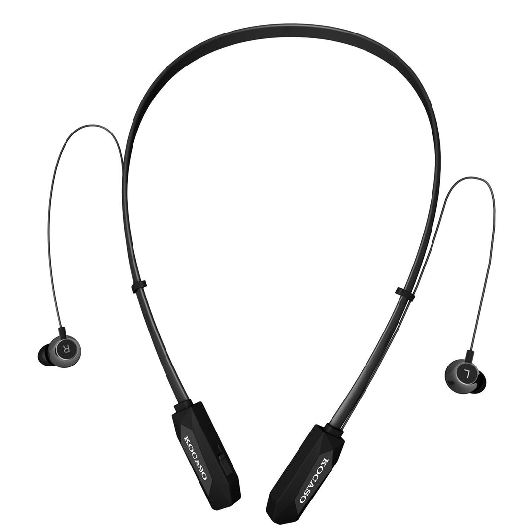 Wireless Neckband Headphones V4.2 Sweatproof Sport Earbuds 15H Battery Life Black Image 1