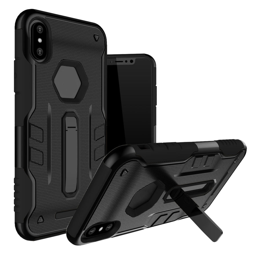 Rugged Phone Case for iPhone X Drop Protection Phone Case with Kickstand Heavy Duty Dual Layers Phone Protective Cover Image 1