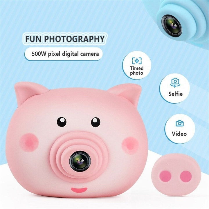 Mini Cartoon Kids Camera HD Q Version Digital Sports Pig SLR Gift Toys Image 2