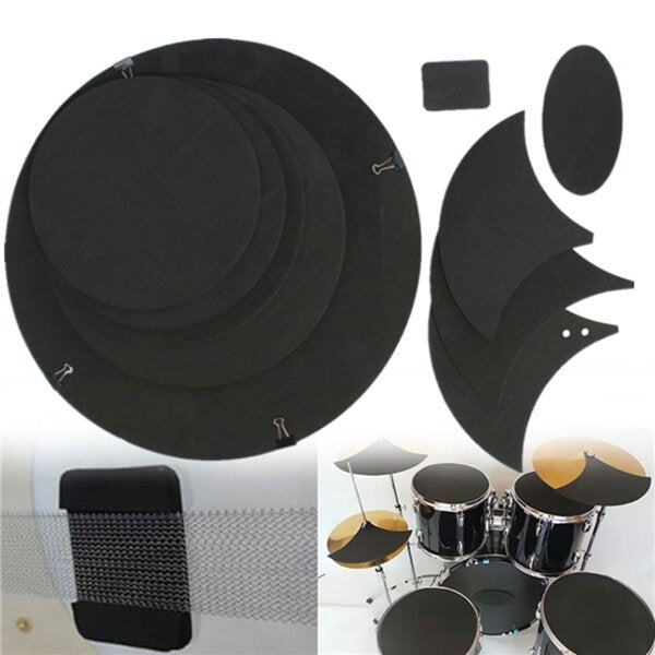 10Pcs Bass Snare Drum Sound off Mute Silencer Drumming Rubber Practice Pad Set Image 1