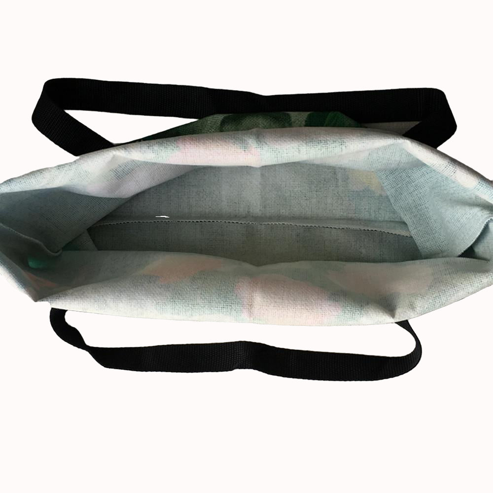 Cute Cartoon Anime Cat Print Linen Tote Bag Women Fashion Handbags School Travel Shopping Shoulder Bags Reusable Image 3