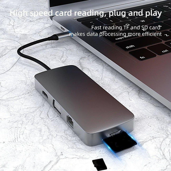 10-In-1 USB-C HUB Docking Station Adapter With 4K30Hz HD Display Image 4