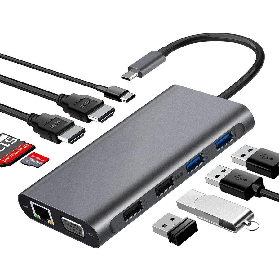 11 In 1 Triple Display USB-C Hub Docking Station Adapter Image 1