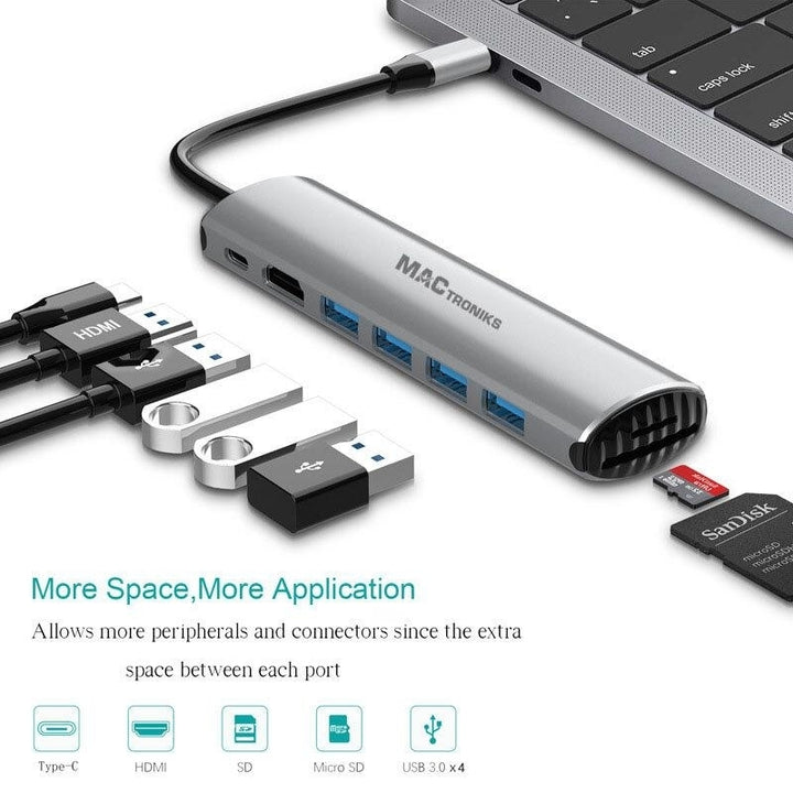 8 In 1 USB-C Hub Docking Station Adapter with 4K HDMI HD Display 60W USB-C PD 4  USB 3.0 Memory Card Readers Image 2