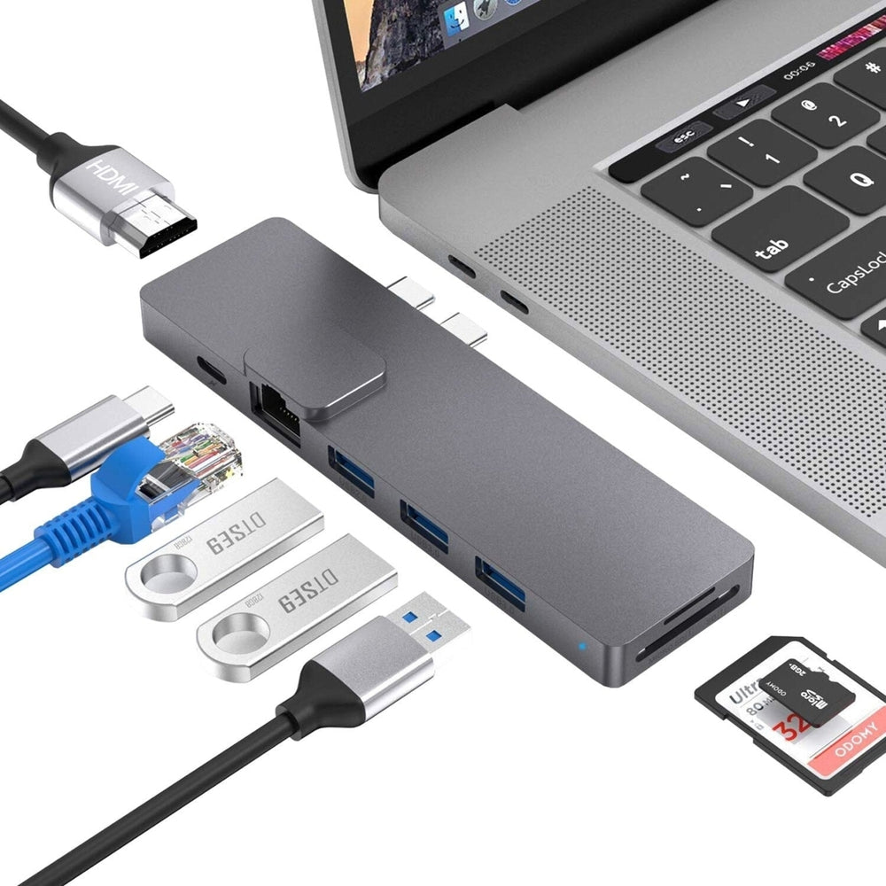 8-in-1 Dual USB-C Docking Station HDMI HUB Adapter Image 2