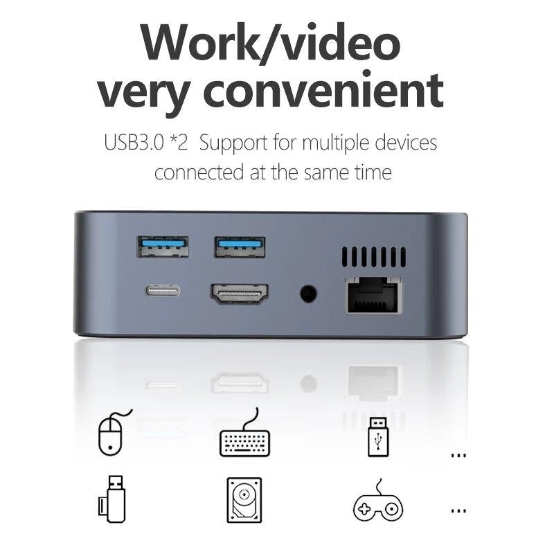 9 In 1 USB Type-C Hub Docking Station Adapter With 4K HDMI Display 1080P VGA 100W USB-C PD3.0 Power Delivery Image 6