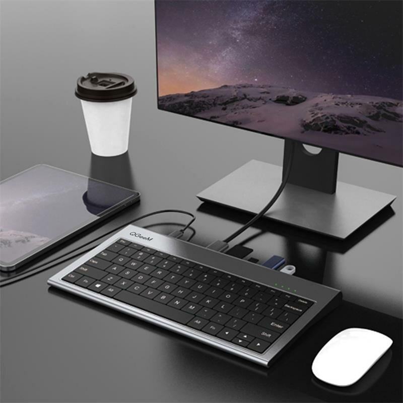 Aluminum Alloy Keyboard + 11 In 1 USB-C Hub Docking Station Adapter With 4K HDMI HD Display 1080P Power Deliver Image 2