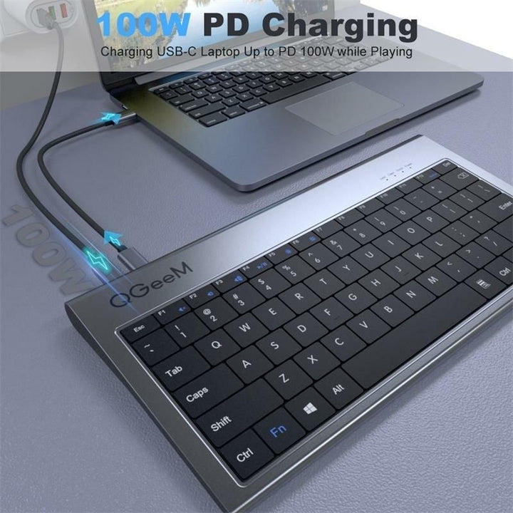 Aluminum Alloy Keyboard + 11 In 1 USB-C Hub Docking Station Adapter With 4K HDMI HD Display 1080P Power Deliver Image 3