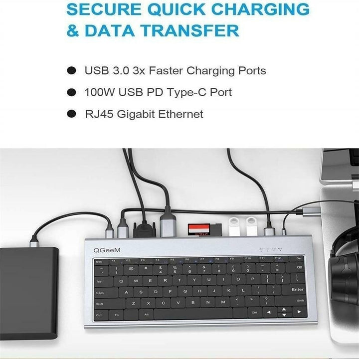 Aluminum Alloy Keyboard + 11 In 1 USB-C Hub Docking Station Adapter With 4K HDMI HD Display 1080P Power Deliver Image 6