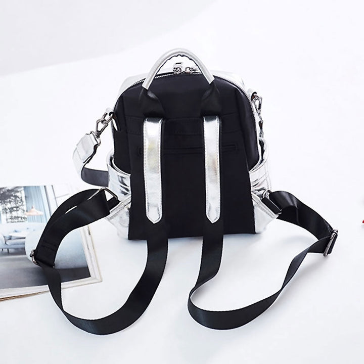 Women Shoulder bag Multifunction Backpacks For Teenage Girls Schoolbag Female Rucksack Travel Bag Silver Image 3