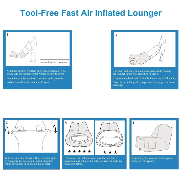Inflatable Lounger Air Sofa Chair Couch Portable Organizing Bag Waterproof Anti Leakage Image 3