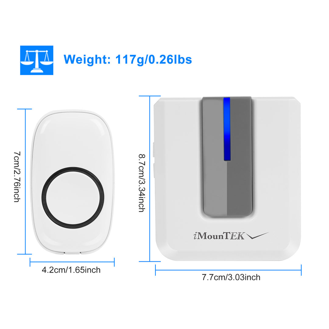 Wireless Doorbell Chime 1000FT Range Waterproof 52 Melodies Gold ABS Image 7