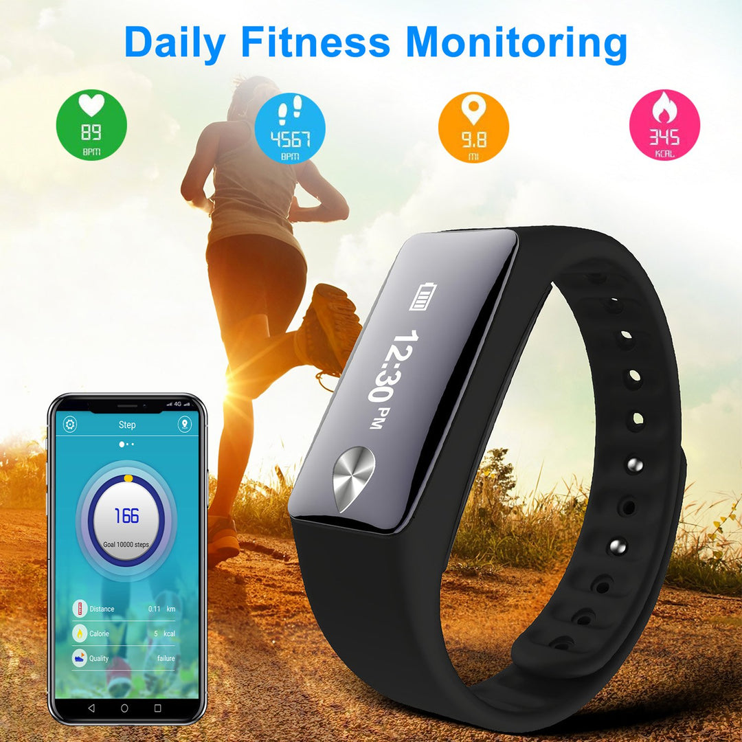 Fitness Tracker Activity Tracker Watch with Heart Rate Monitor IP67 Waterproof Smart Band Step Counter Calorie Counter Image 2