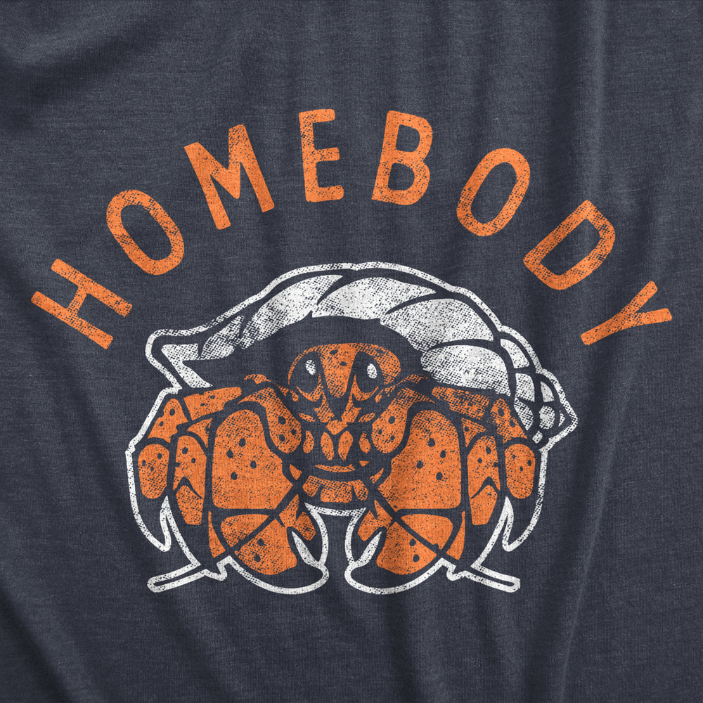 Womens Homebody T Shirt Funny Sarcastic Crab Shell Joke Tee For Ladies Image 2