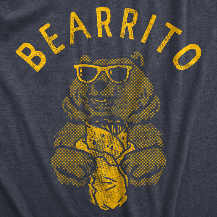 Mens Bearrito T Shirt Funny Sarcastic Bear Burrito Mexican Food Tee For Guys Image 2