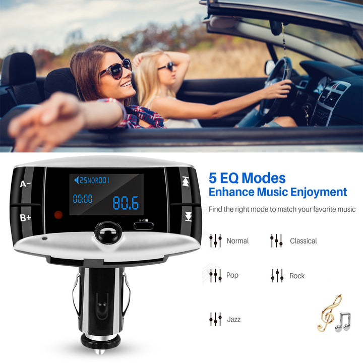 Car Wireless FM Transmitter USB Charger Handsfree Call MP3 Player SD Card Reading Aux in LED Display Remote Controller Image 3