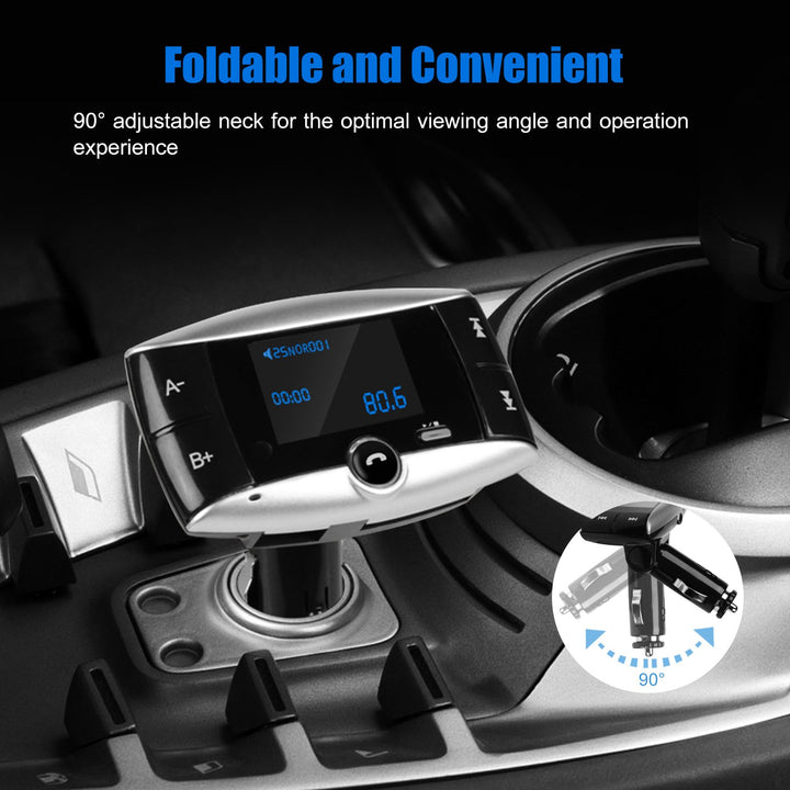 Car Wireless FM Transmitter USB Charger Handsfree Call MP3 Player SD Card Reading Aux in LED Display Remote Controller Image 7