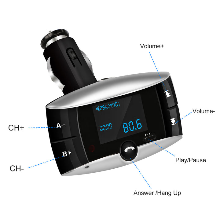 Car Wireless FM Transmitter USB Charger Handsfree Call MP3 Player SD Card Reading Aux in LED Display Remote Controller Image 8