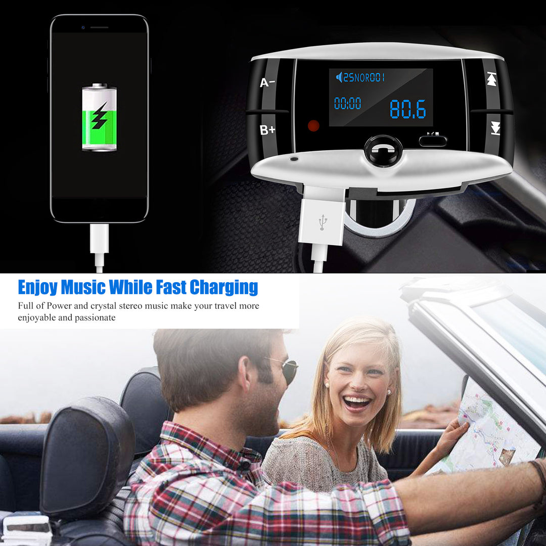 Car Wireless FM Transmitter USB Charger Handsfree Call MP3 Player SD Card Reading Aux in LED Display Remote Controller Image 9