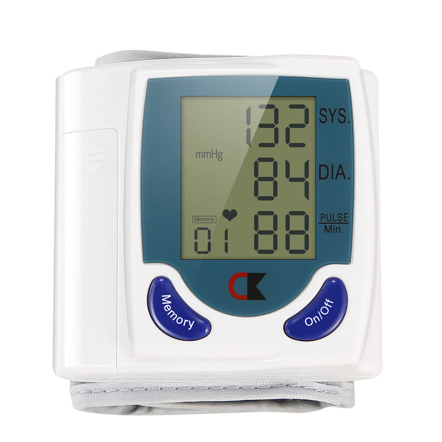 Blood Pressure Monitor Wrist Digital High Blood Pressure Cuff Heartbeat Tester 60 Memory Image 1