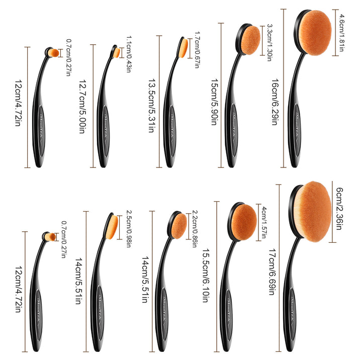 Makeup Brushes Set Moclever 10Pcs Premium Oval Toothbrush Makeup Brushes With Refined Gift Box Flexible Brushes Image 9