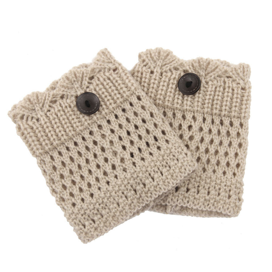 Women Winter Crochet Knit Leg Warmers Image 7