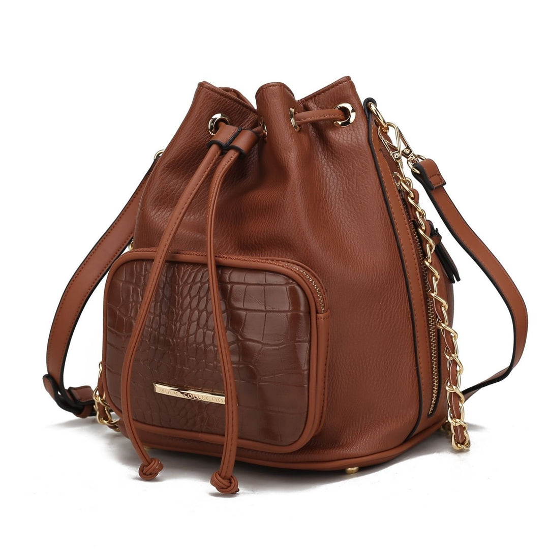 MKF Collection Azalea Bucket Hobo Bag Multi-Functional Shoulder Bag Vegan Leather Crossbody Bag by Mia K Image 1