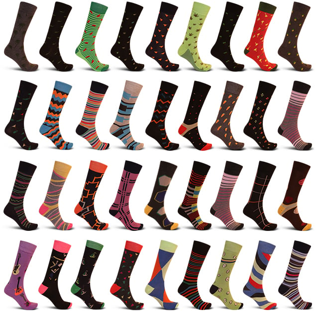 12-Pairs: Mens James Fiallo Premium Quality Funky Dress Socks Image 4