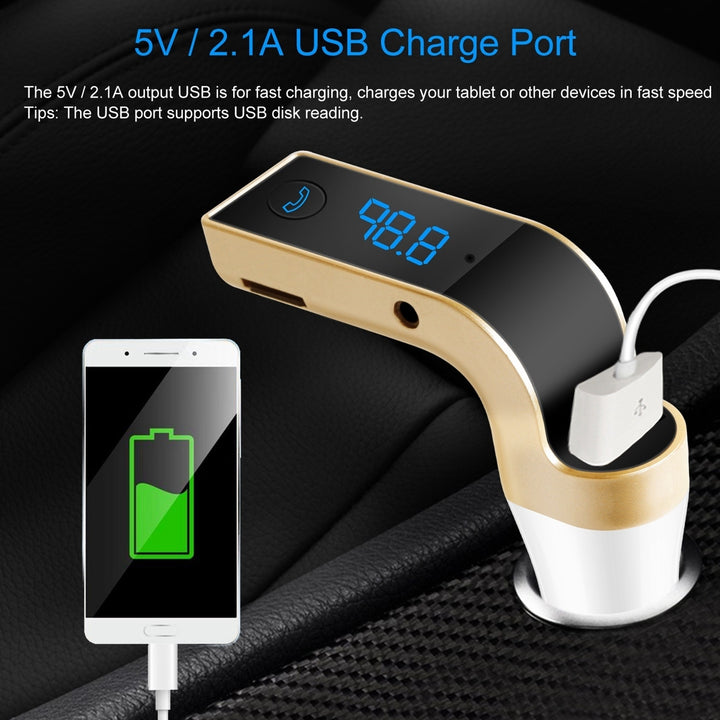 Car Wireless FM Transmitter USB Charger Handsfree Call MP3 Player TF Card Reading Image 4