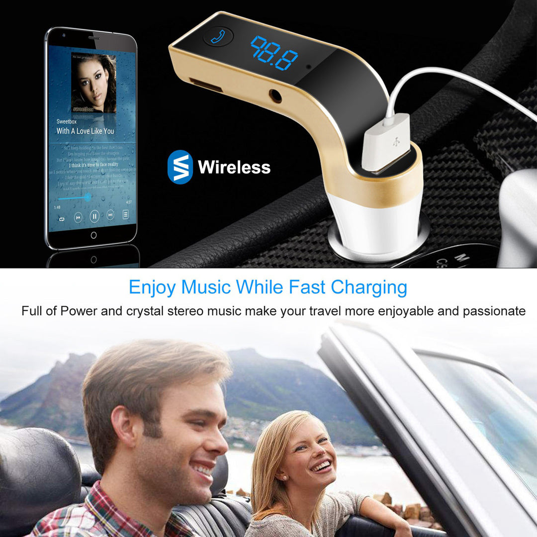 Car Wireless FM Transmitter USB Charger Handsfree Call MP3 Player TF Card Reading Image 4
