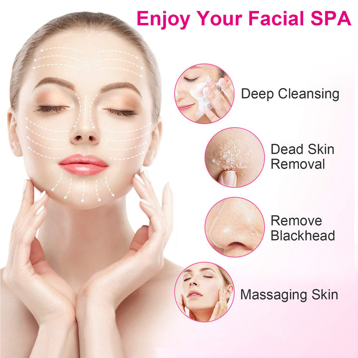 Facial Cleansing Brush Waterproof Face Spin Cleaning Brush with 5 Brush Heads Deep Cleansing Body Facial Brush Set Image 4