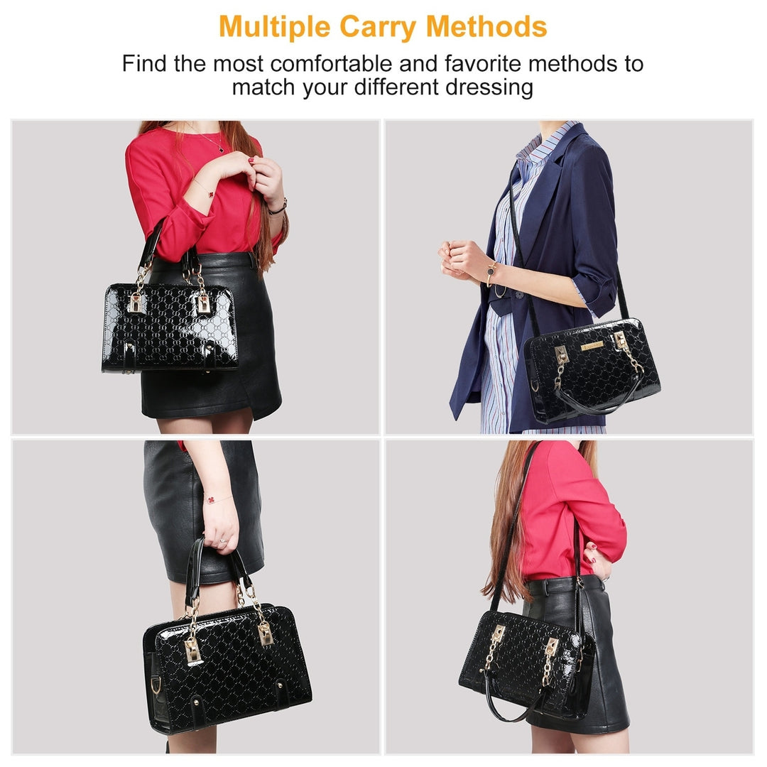 Women Fashion Leather Handbag Lady Purses Tote Bags Shoulder Satchel Crossbody Bags Image 4