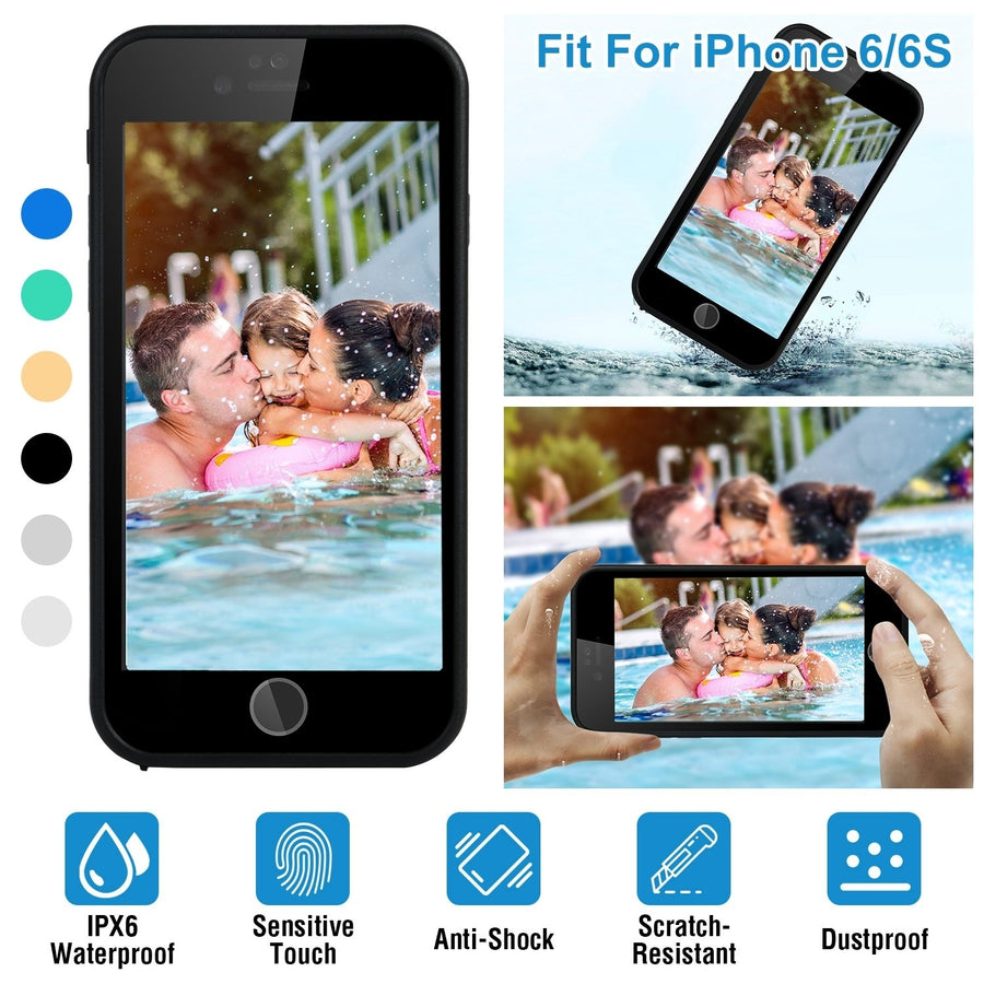Waterproof Phone Case for iPhone6 6S IPX6 360Degree Full Sealed Phone Protective Case Shockproof Dustproof Sandproof Image 1