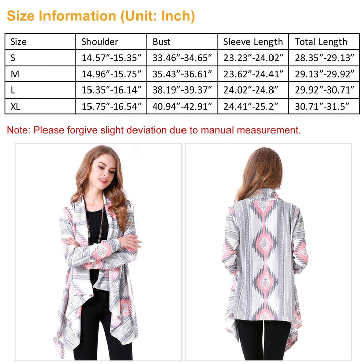 Women Open Front Cardigan Long Sleeve Shawl Neck Breathable Cardigan Well Collection Image 4