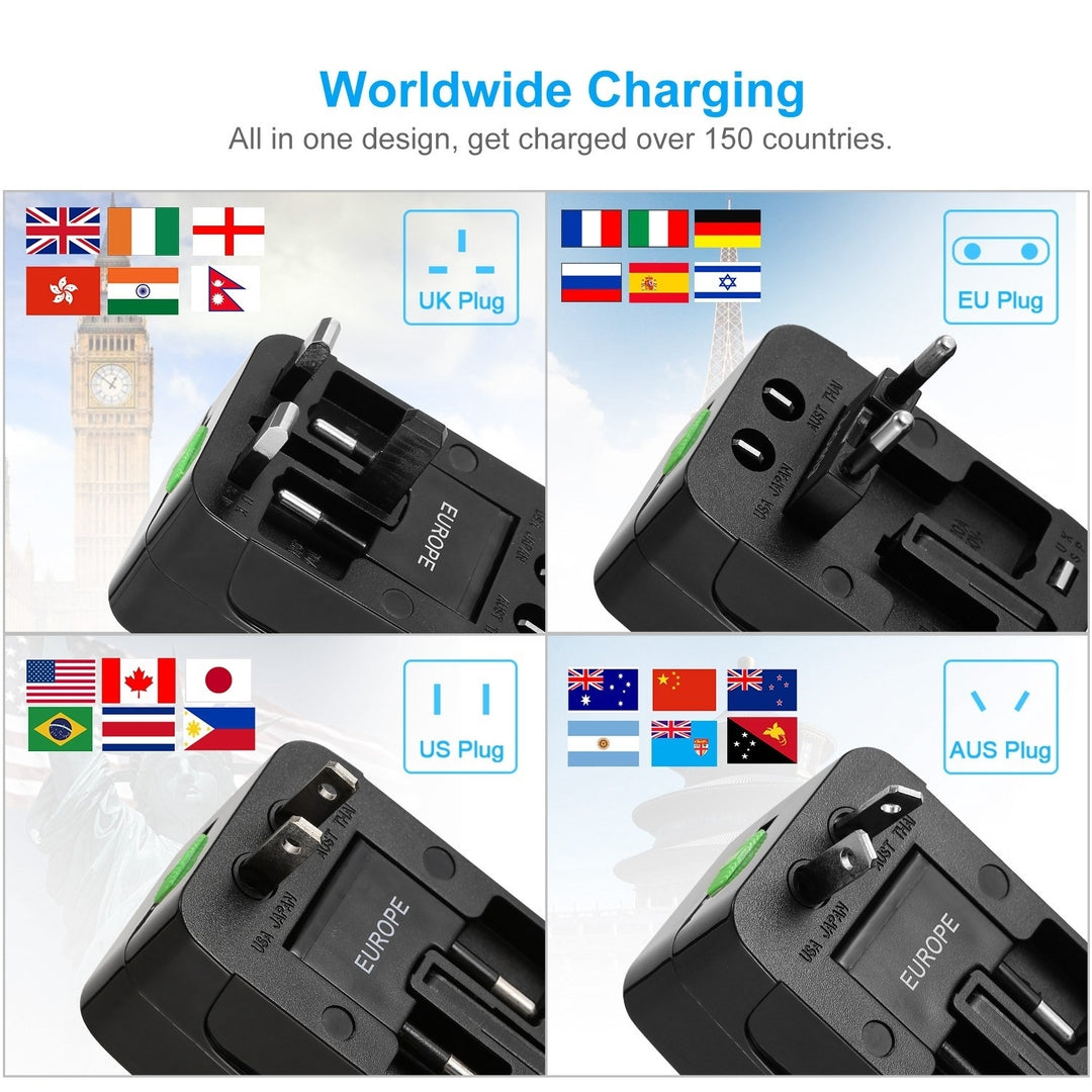 Universal Travel Adapter AC Power Plug Adapter US UK EU AUST Worldwide Socket For Phones Tablet Cameras Image 2