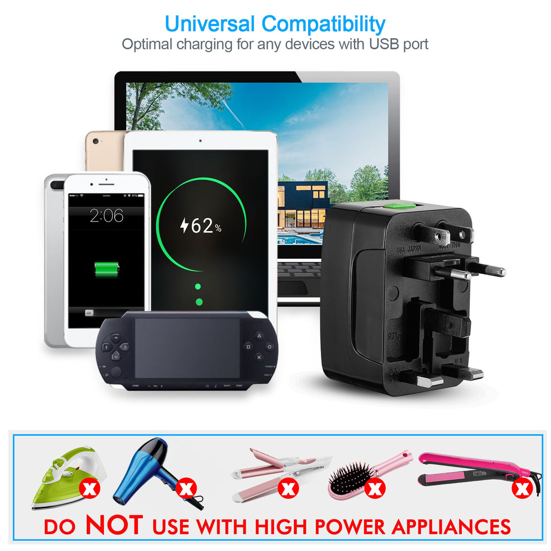 Universal Travel Adapter AC Power Plug Adapter US UK EU AUST Worldwide Socket For Phones Tablet Cameras Image 4