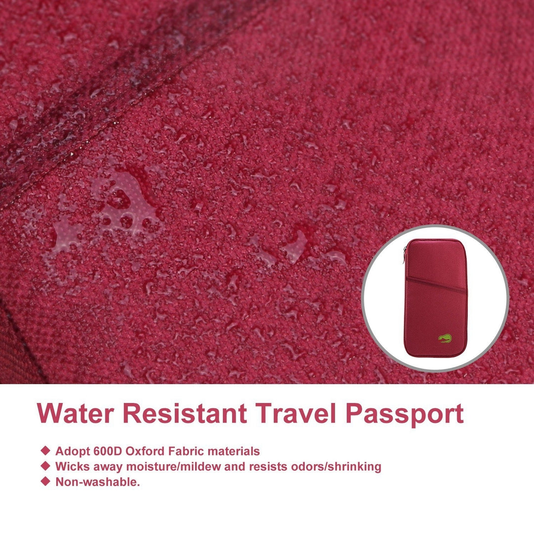 Travel Passport Wallet 12Cells Ticket ID Credit Card Holder Water Repellent Documents Phone Organizer Zipper Case Image 4