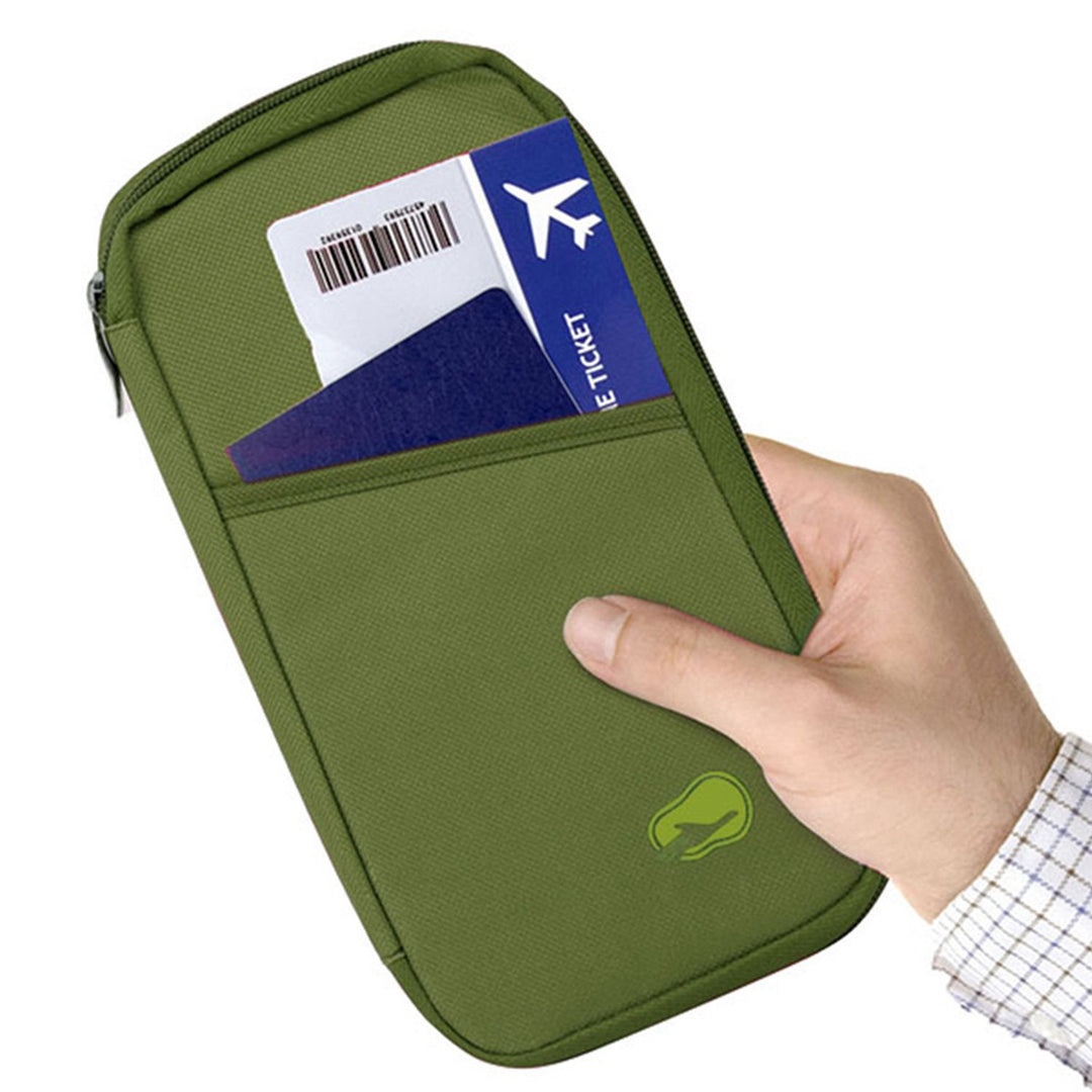 Travel Passport Wallet 12Cells Ticket ID Credit Card Holder Water Repellent Documents Phone Organizer Zipper Case Image 1