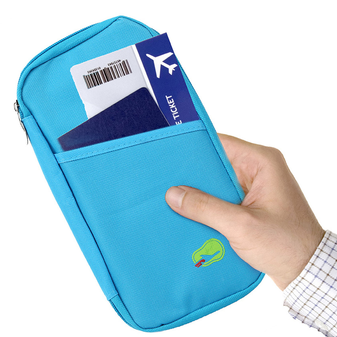 Travel Passport Wallet 12Cells Ticket ID Credit Card Holder Water Repellent Documents Phone Organizer Zipper Case Image 11