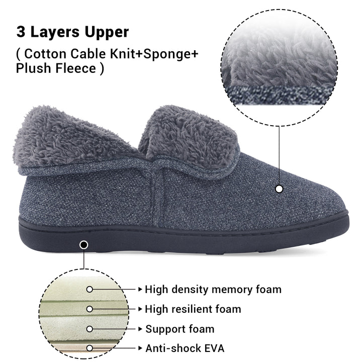 Mens Fuzzy Slippers Boots Memory Foam Booties Comfy House Shoes Indoor Outdoor Image 6