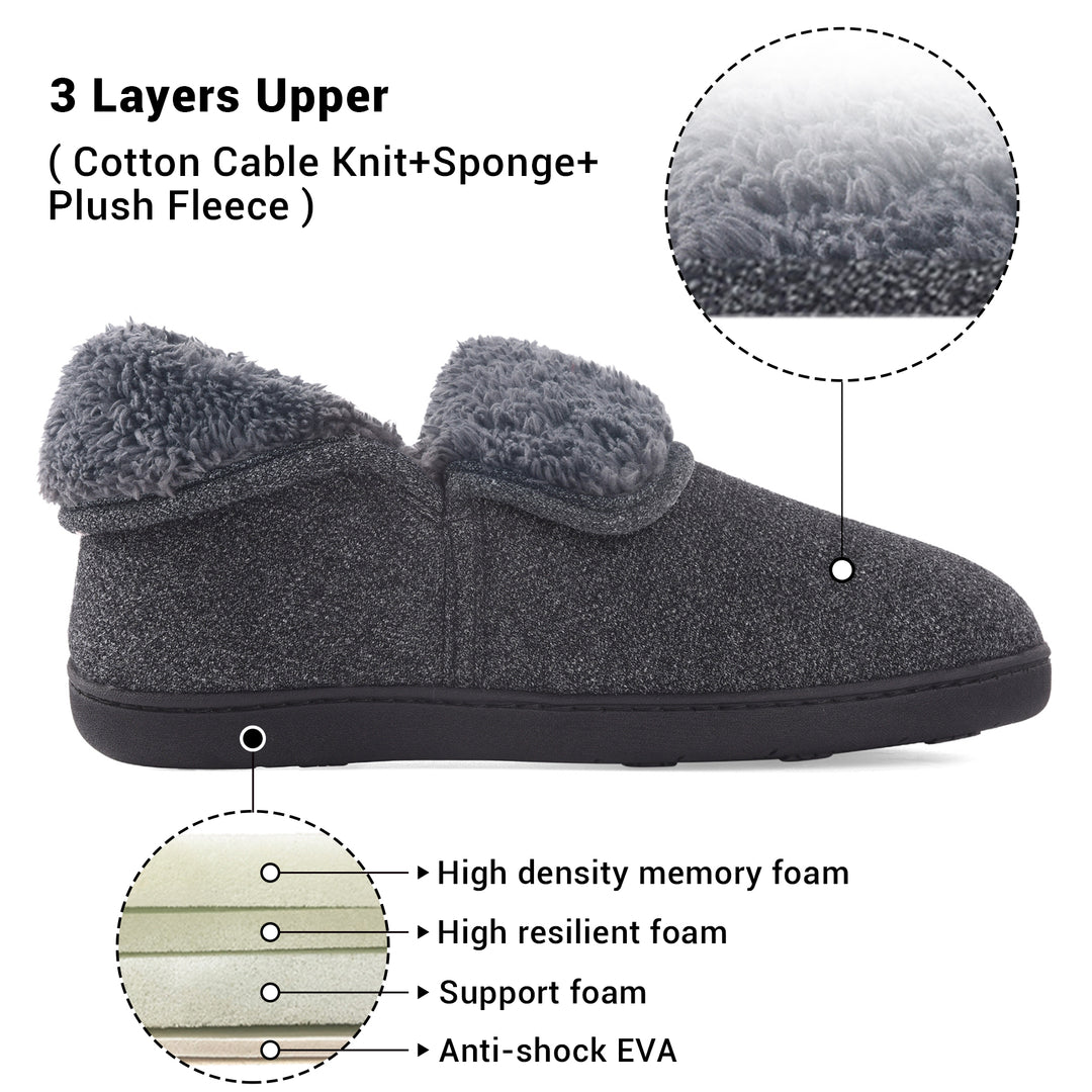 Mens Fuzzy Slippers Boots Memory Foam Booties Comfy House Shoes Indoor Outdoor Image 8