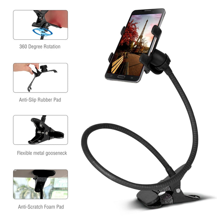 Lazy Bracket 360 Rotation Gooseneck Clip Smartphone Holder Image 3